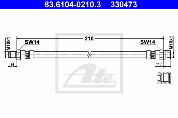 Przewód hamulcowy elastyczny 83.6104-0210.3 ATE
