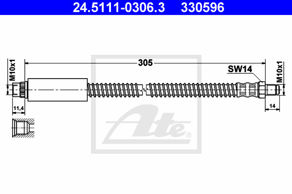 Przewód hamulcowy elastyczny 24.5111-0306.3 ATE