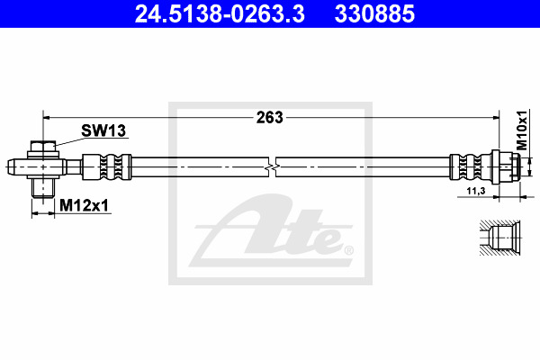 Przewód hamulcowy elastyczny 24.5138-0263.3 ATE