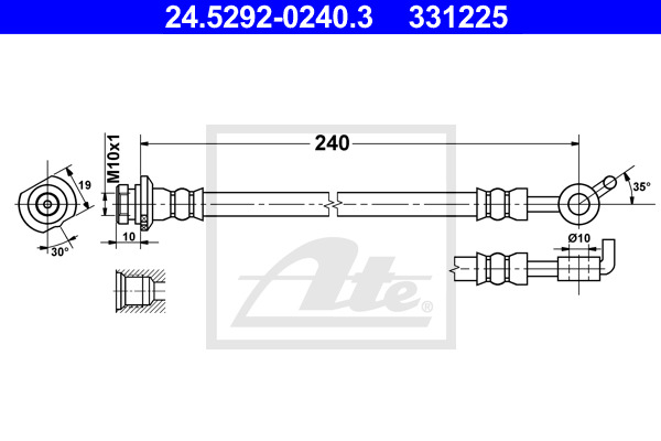 Przewód hamulcowy elastyczny 24.5292-0240.3 ATE