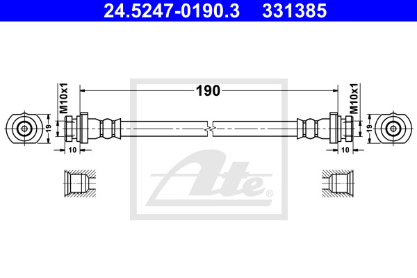 Przewód hamulcowy elastyczny 24.5247-0190.3 ATE