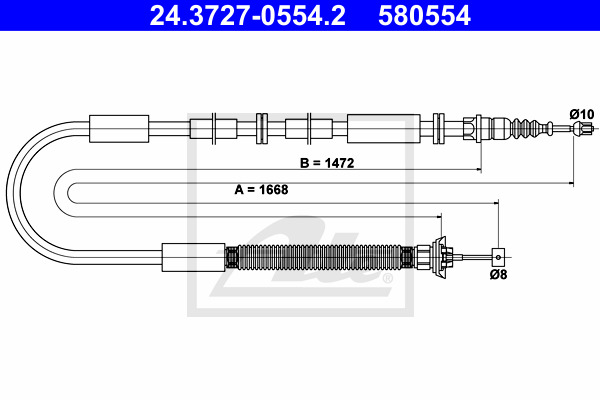 Cięgło, hamulec postojowy 24.3727-0554.2 ATE