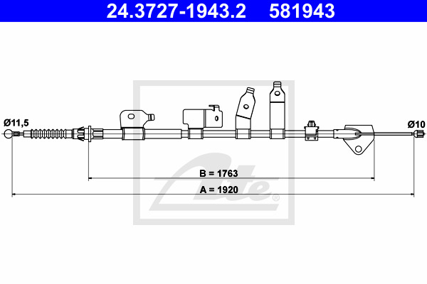 Cięgło, hamulec postojowy 24.3727-1943.2 ATE
