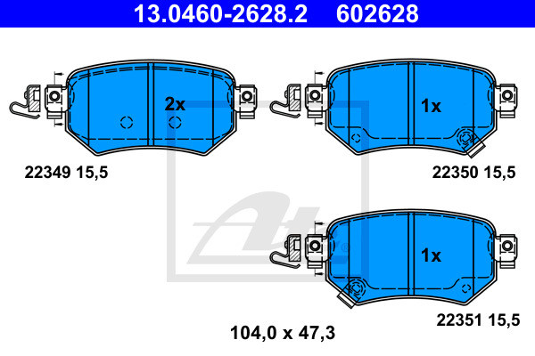 Klocki hamulcowe - komplet 13.0460-2628.2 ATE