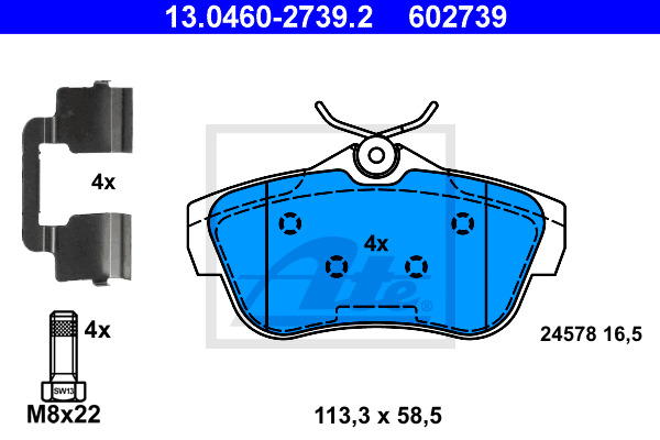 Klocki hamulcowe - komplet 13.0460-2739.2 ATE