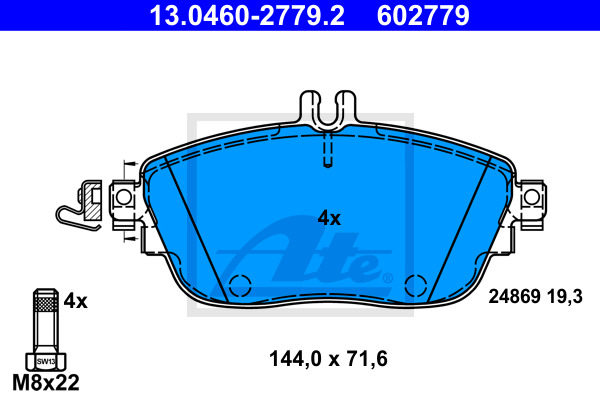 Klocki hamulcowe - komplet 13.0460-2779.2 ATE