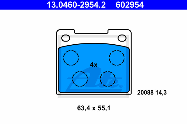 Klocki hamulcowe - komplet 13.0460-2954.2 ATE