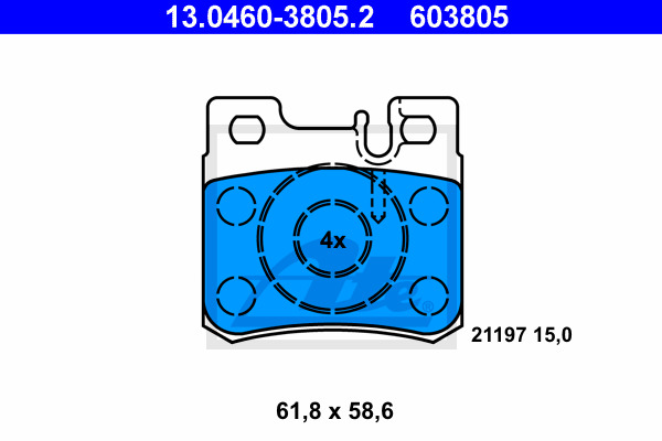 Klocki hamulcowe - komplet 13.0460-3805.2 ATE