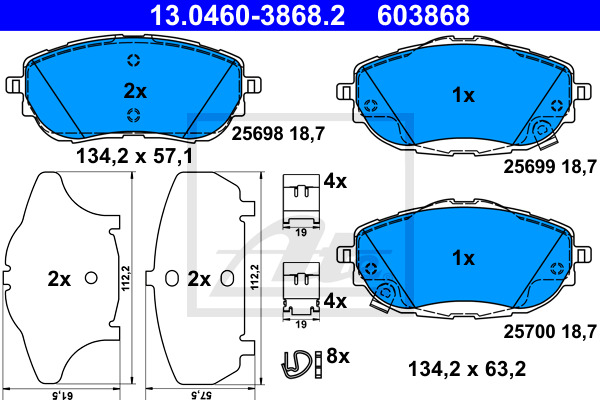 Klocki hamulcowe - komplet 13.0460-3868.2 ATE