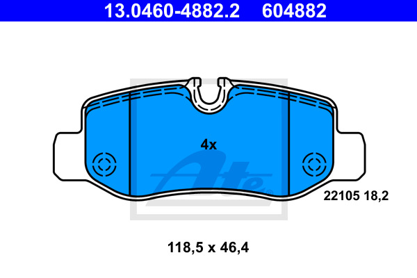 Klocki hamulcowe - komplet 13.0460-4882.2 ATE