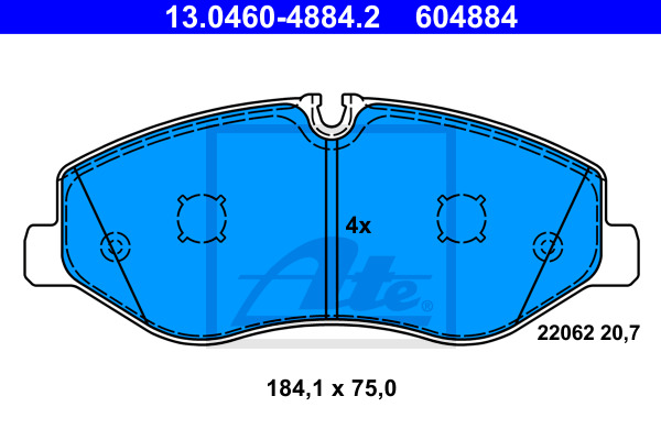 Klocki hamulcowe - komplet 13.0460-4884.2 ATE