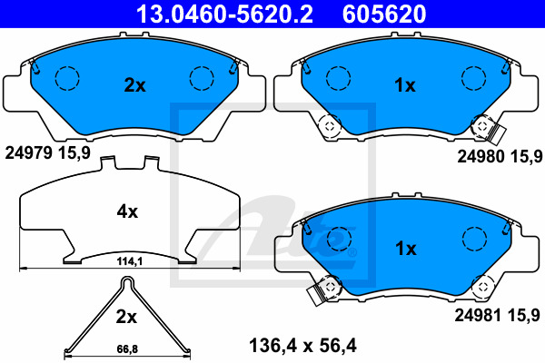 Klocki hamulcowe - komplet 13.0460-5620.2 ATE