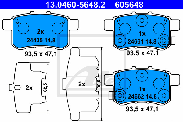 Klocki hamulcowe - komplet 13.0460-5648.2 ATE