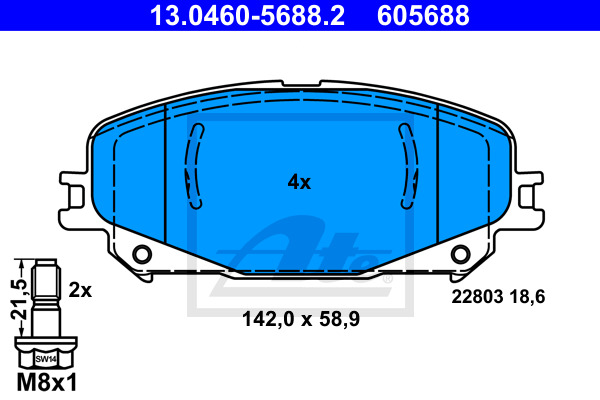 Klocki hamulcowe - komplet 13.0460-5688.2 ATE