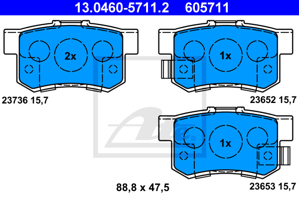 Klocki hamulcowe - komplet 13.0460-5711.2 ATE