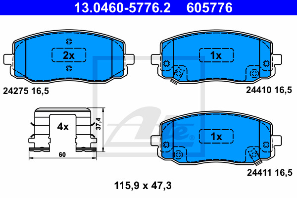 Klocki hamulcowe - komplet 13.0460-5776.2 ATE