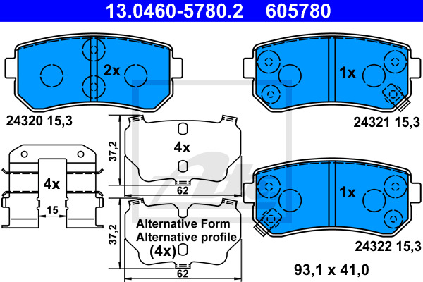 Klocki hamulcowe - komplet 13.0460-5780.2 ATE