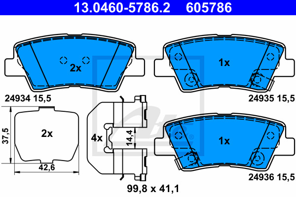 Klocki hamulcowe - komplet 13.0460-5786.2 ATE