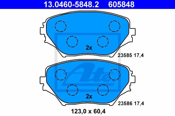 Klocki hamulcowe - komplet 13.0460-5848.2 ATE