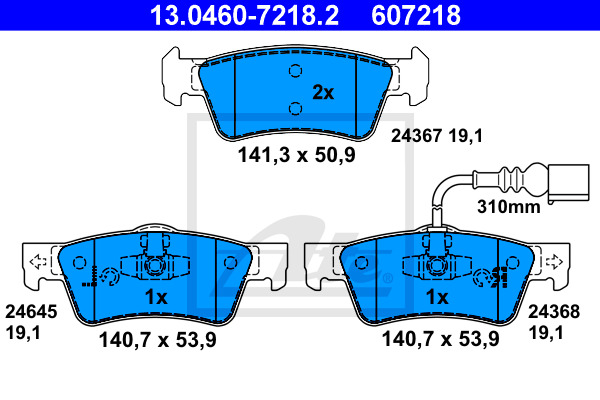 Klocki hamulcowe - komplet 13.0460-7218.2 ATE