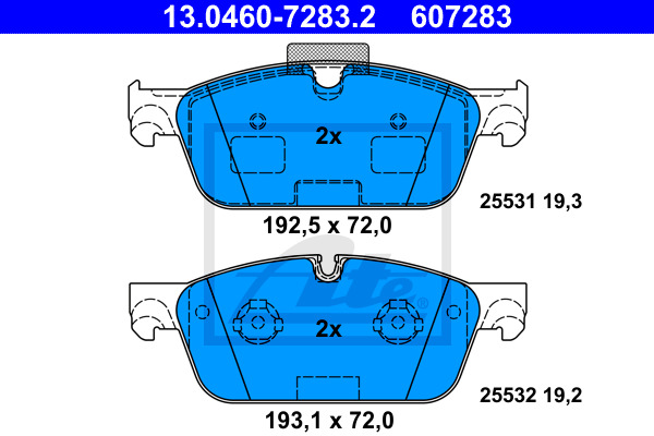 Klocki hamulcowe - komplet 13.0460-7283.2 ATE