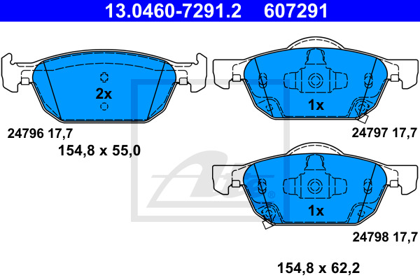 Klocki hamulcowe - komplet 13.0460-7291.2 ATE