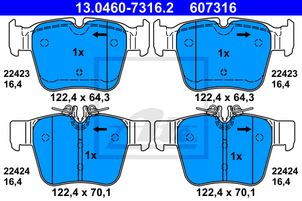 Klocki hamulcowe - komplet 13.0460-7316.2 ATE