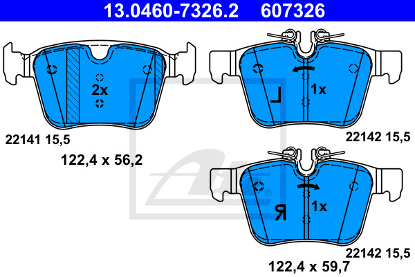 Klocki hamulcowe - komplet 13.0460-7326.2 ATE