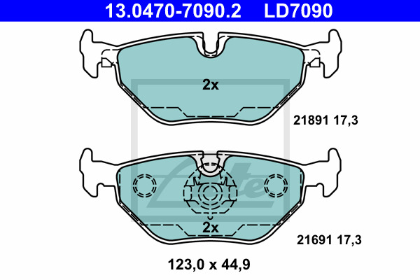 Klocki hamulcowe - komplet, ATE Ceramic 13.0470-7090.2 ATE