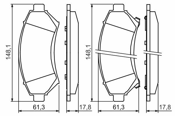 Klocki hamulcowe - komplet 0 986 424 466 BOSCH