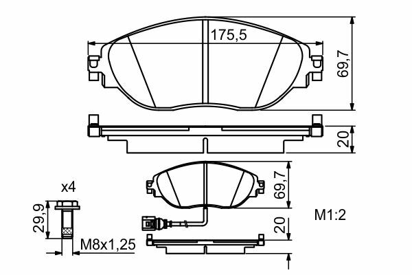 Klocki hamulcowe - komplet 0 986 494 704 bosch