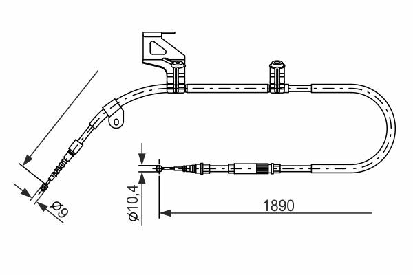 Cięgło, hamulec postojowy 1 987 477 803 BOSCH