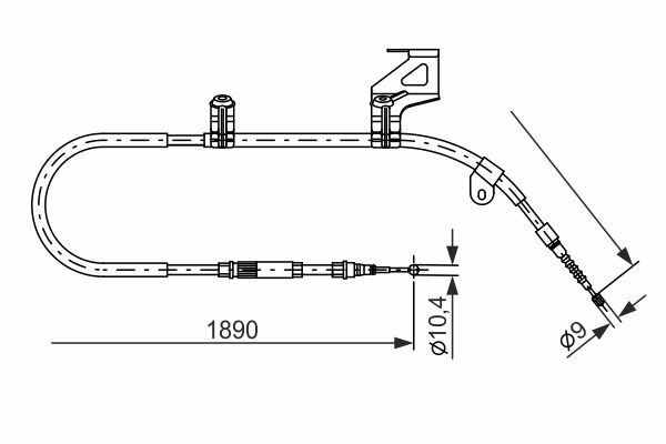 Cięgło, hamulec postojowy 1 987 477 804 BOSCH