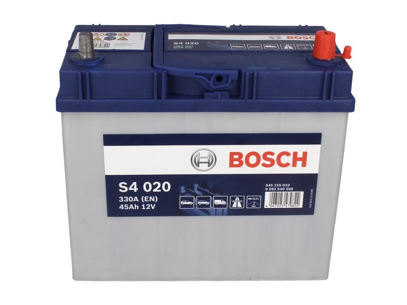 Akumulator, S4 45Ah 330A (L-) do Nissana, 0 092 S40 200, BOSCH w ofercie sklepu e-autoparts.pl 