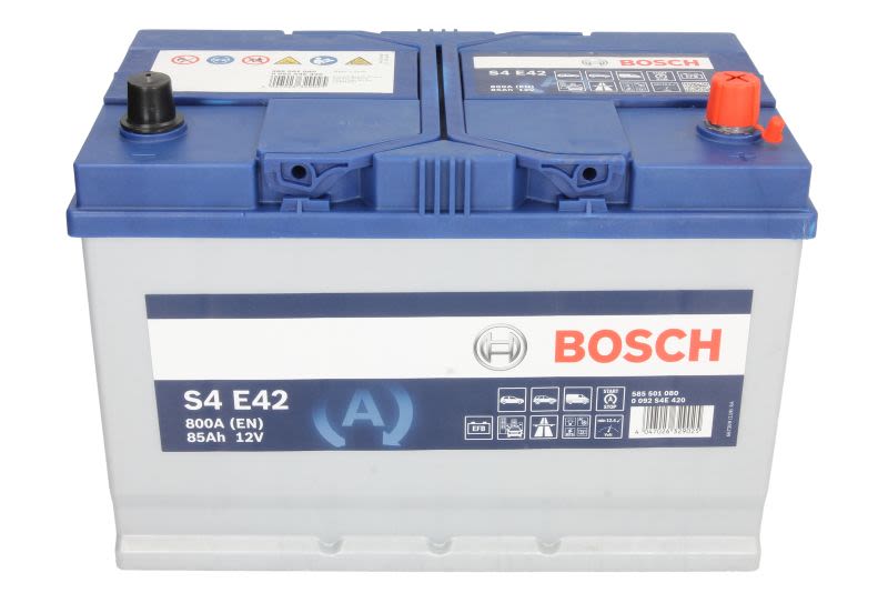 Akumulator, S4E 85Ah 800A (L-) do Mitsubishi, 0 092 S4E 420, BOSCH w ofercie sklepu e-autoparts.pl 