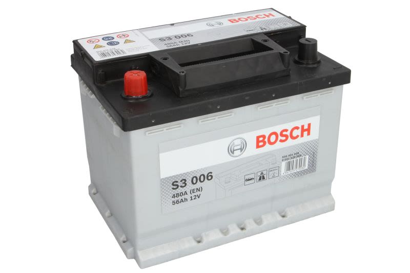 Akumulator, S3 56Ah 480A (L+) do Fiata, 0 092 S30 060, BOSCH w ofercie sklepu e-autoparts.pl 