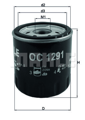 Filtr oleju OC 1291 KNECHT