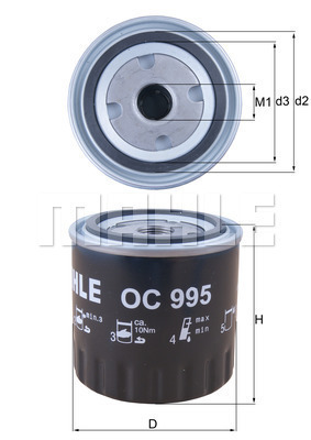 Filtr oleju OC 995 KNECHT