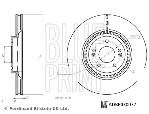 Tarcza hamulcowa ADBP430077 BLUE PRINT