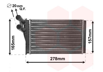 Wymiennik ciepła, ogrzewanie wnętrza 03006097 VAN WEZEL