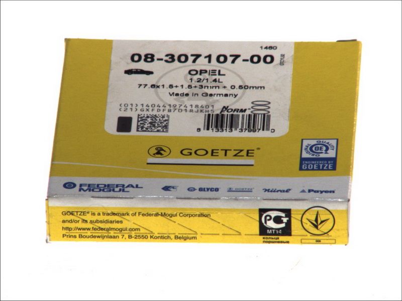 Zestaw pierscieni tłoka do Opla, 08-307107-00, GOETZE MOTORENTEILE w ofercie sklepu e-autoparts.pl 