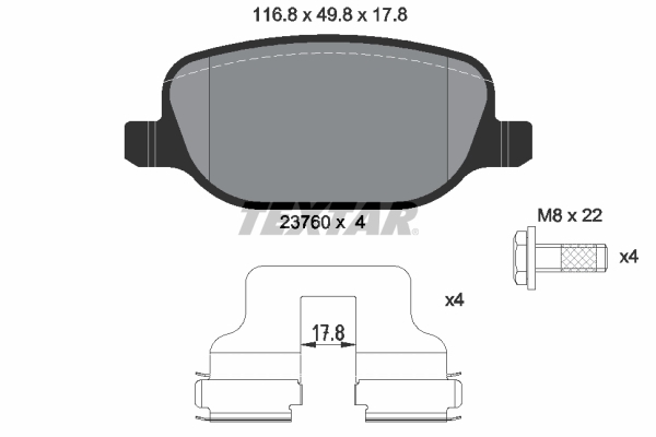 Klocki hamulcowe - komplet 2376002 TEXTAR