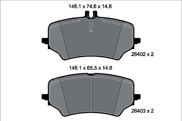 Klocki hamulcowe kpl. do Mercedesa, 2640201, TEXTAR w ofercie sklepu e-autoparts.pl 