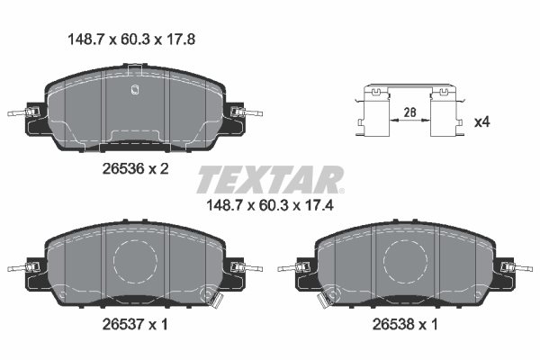 KLOCKI HAM. HONDA P. CIVIC 2,0 22-/E ZC7 ELECTRIC 19- do Hondy, 2653601, TEXTAR w ofercie sklepu e-autoparts.pl 