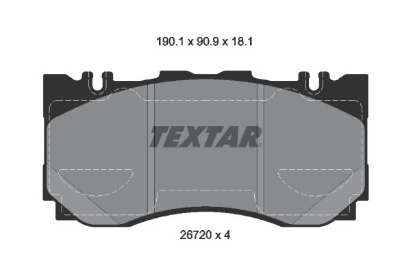 Klocki hamulcowe kpl. do Mercedesa, 2672001, TEXTAR w ofercie sklepu e-autoparts.pl 