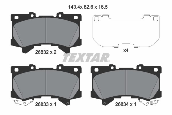 Klocki hamulcowe kpl. do Toyoty, 2683201, TEXTAR w ofercie sklepu e-autoparts.pl 