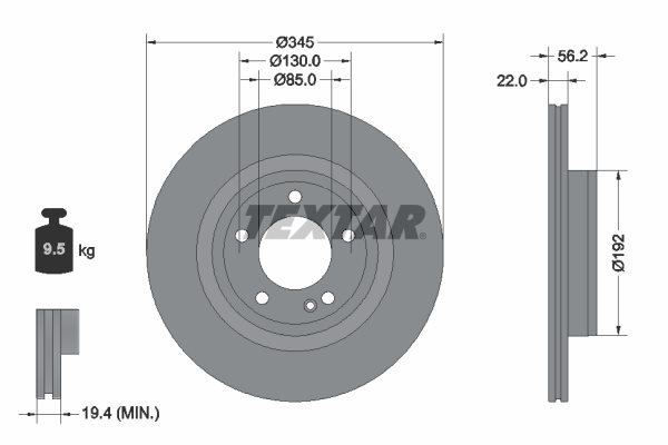 TARCZA HAM. DB T. KLASA G W463 3,0-4,0 18- do Mercedesa, 92345705, TEXTAR w ofercie sklepu e-autoparts.pl 