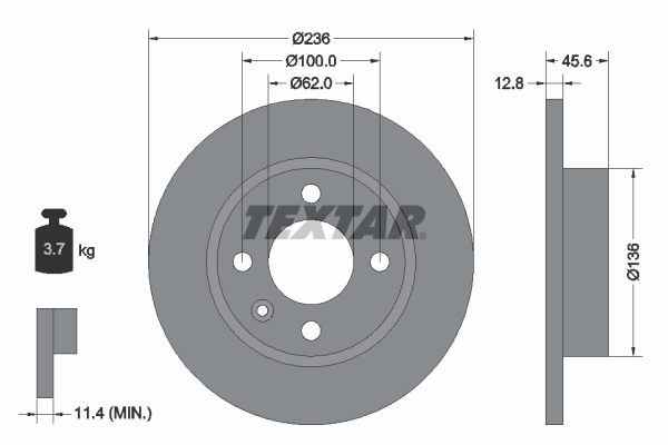 Tarcza hamulcowa 92090200 TEXTAR