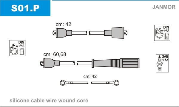 Zestaw przewodów zapłonowych S01.P JANMOR