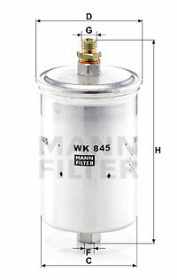 Filtr paliwa WK 845 MANN-FILTER MANN+HUMMEL GMBH